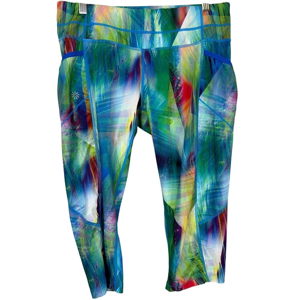 Athleta Multicolored Patterned Cropped Athletic Pants S